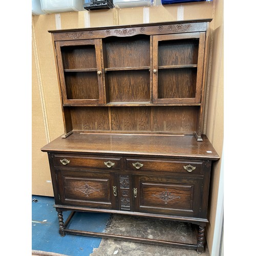 20 - MATCHED OAK DRESSER AS FOUND