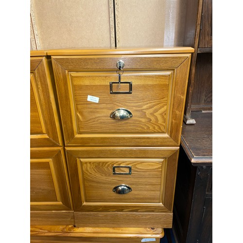 18 - PAIR OF OAK TWO DRAWER HOME FILING CABINETS