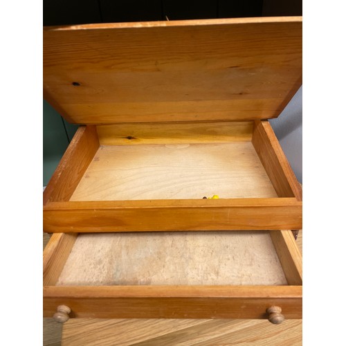 35 - PINE WRITING BOX WITH DRAWER