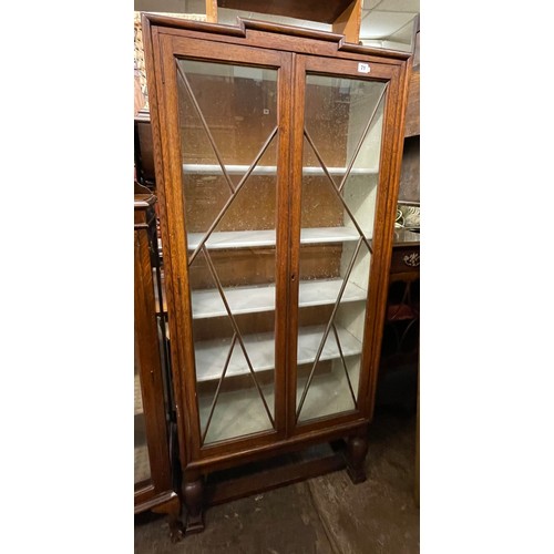 71 - OAK ASTRAGAL GLAZED TALL CABINET