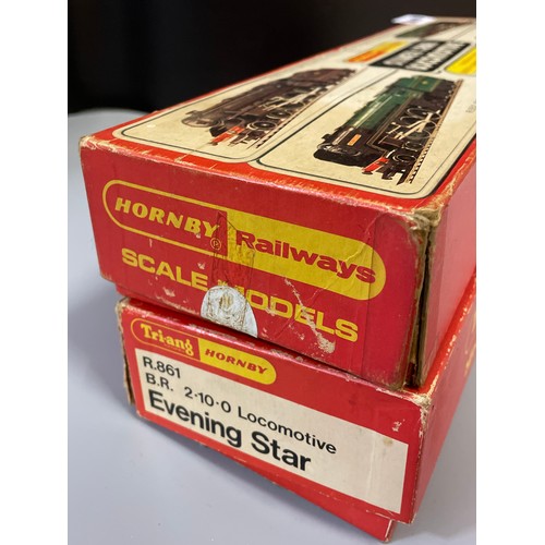 360 - BOXED TRIANG HORNBY BR LOCOMOTIVE EVENING STAR, AND ONE OTHER BOXED TRIANG HORNBY LOCOMOTIVE