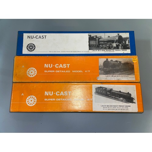 362 - THREE BOXED NU-CAST LNER HEAVY FREIGHT ENGINE, LNER GREAT NORTHERN FRIEGHT ENGINE, AND ONE OTHER