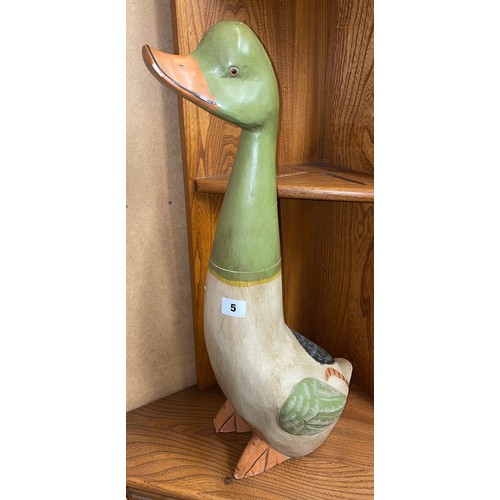 5 - WOODEN MODEL OF A DUCK