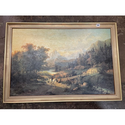 19 - TEXTURED CANVAS PRINT OF FIGURES IN A LANDSCAPE