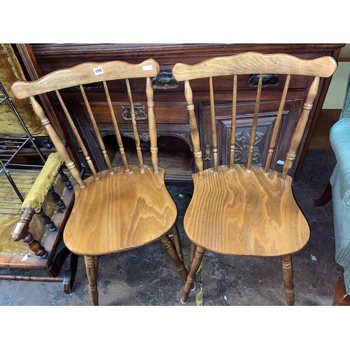 39 - PAIR OF BEECH SPINDLE BACK DINING CHAIRS