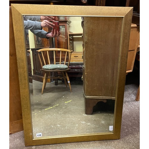 110 - GOLD FRAMED BEVELLED MIRROR