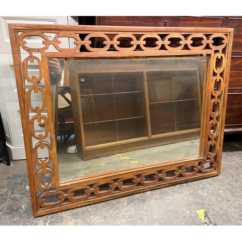 20 - EASTERN HARDWOOD CARVED LINK FRAMED MIRROR