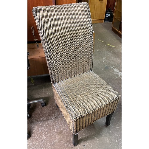 37 - RATTAN WEAVE HIGH BACK DINING CHAIR