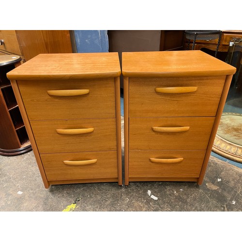 83 - PAIR OF ALSTONS CHERRYWOOD EFFECT THREE DRAWER CHESTS