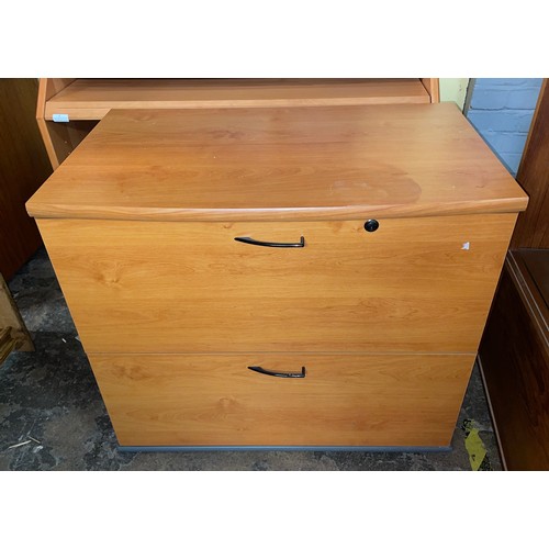 58 - CHERRY WOOD TWO DRAWER SUSPENSION FILING CHEST