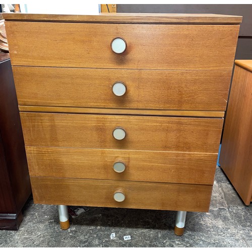 54 - 1970S TEAK FIVE DRAWER CHEST