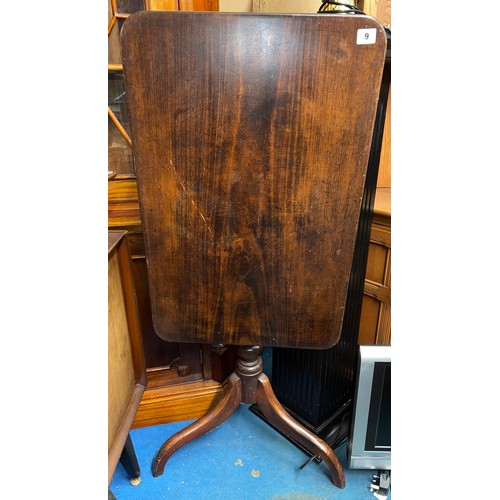 9 - REGENCY SQUARE TILT TOP TRIPOD WINE TABLE