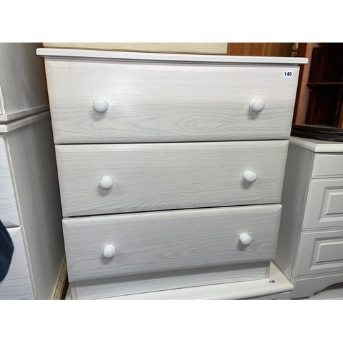 140 - BLEACHED ASH THREE DRAWER CHEST