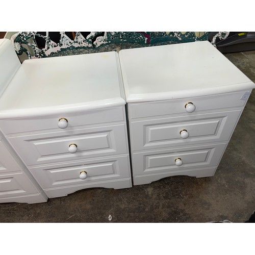 139 - PAIR OF WHITE GLOSS MATCHING CHESTS