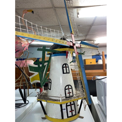 109 - PAINTED IRONWORK MODEL OF A WINDMILL