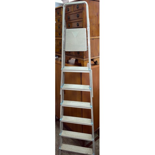 112 - PAIR OF TALL ALUMINIUM STEP LADDERS