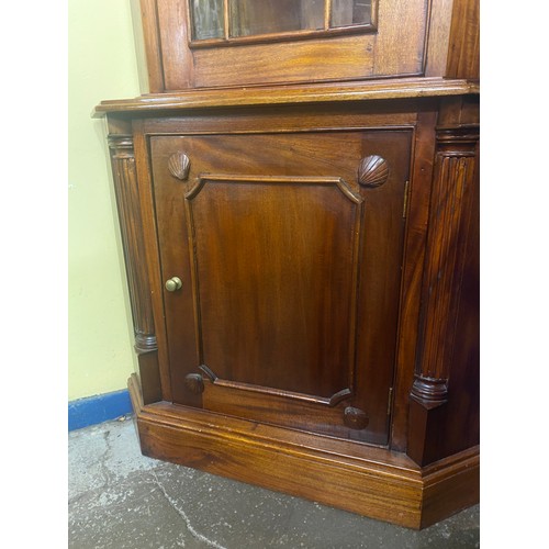 8 - REPRODUCTION MAHOGANY GEORGIAN STYLE ASTRAGAL GLAZED CORNER CABINET