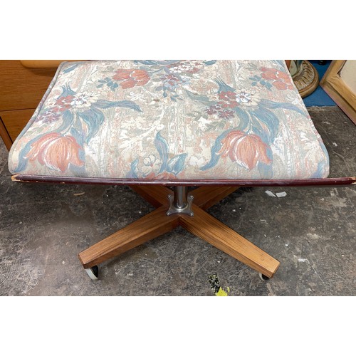 120A - 1970S G PLAN UPHOLSTERED SWIVEL FOOTSTOOL