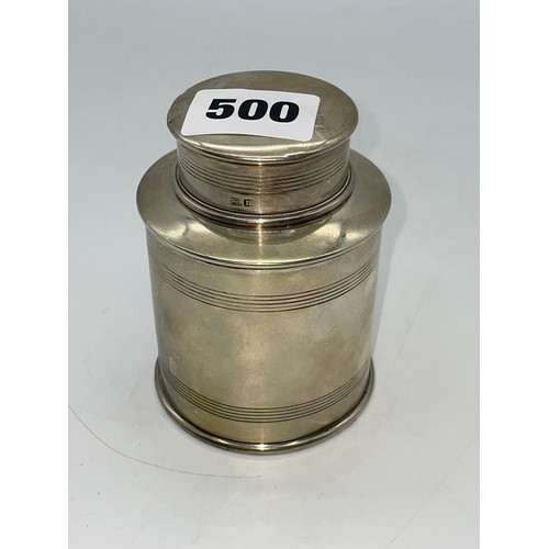 500 - BIRMINGHAM SILVER CYLINDRICAL CADDY 2.8oz APPROX