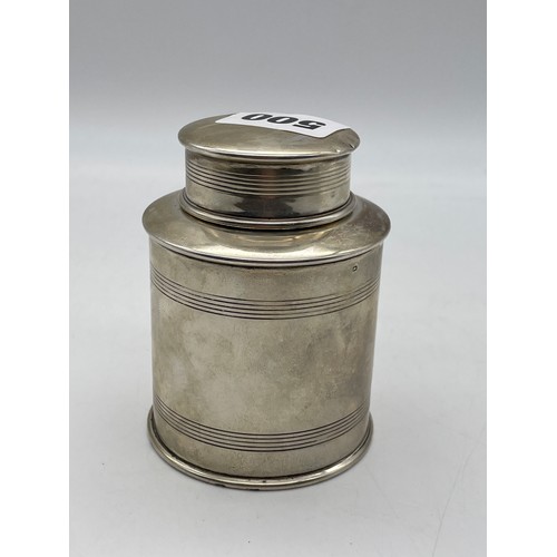 500 - BIRMINGHAM SILVER CYLINDRICAL CADDY 2.8oz APPROX