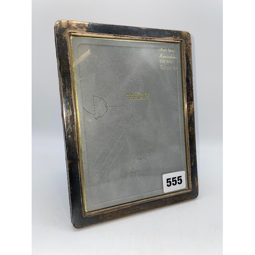 555 - SILVER HALLMARKED EASEL BACKED PHOTOGRAPH FRAME