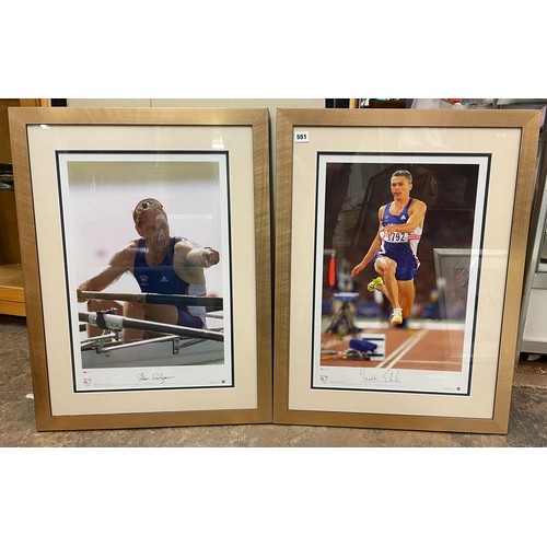 551 - LIMITED EDITION SIGNED PRINT 368/500 SIR STEVE REDGRAVE AND LIMITED EDITION 16/500 JONATHON EDWARDS