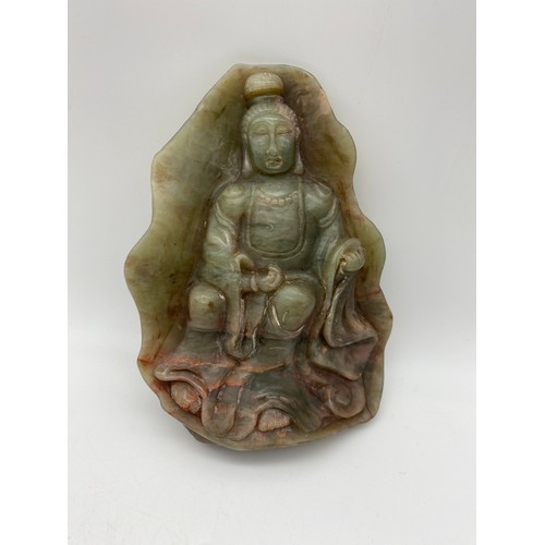 536 - CARVED SOAP STONE BODHISATTVA