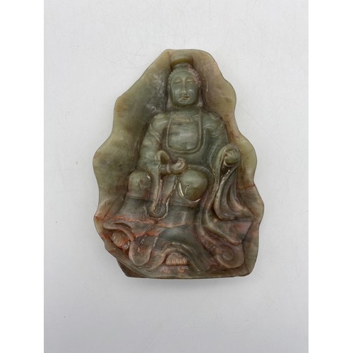 536 - CARVED SOAP STONE BODHISATTVA