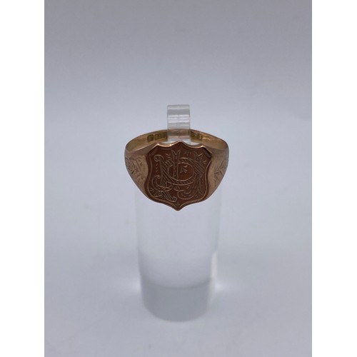 495 - 9CT ROSE GOLD SIGNET RING 1.8G APPROX