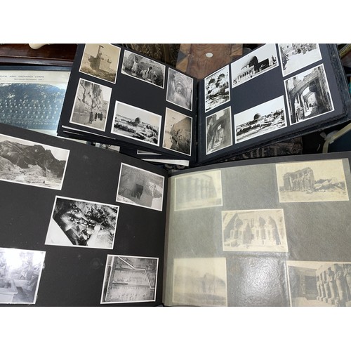 488 - TWO MILITARY PHOTOGRAPH ALBUMS OF BLACK AND WHITE SHOTS OF EGYPT, LUXOR, TOUR, CORRESPONDENCE TO THE... 