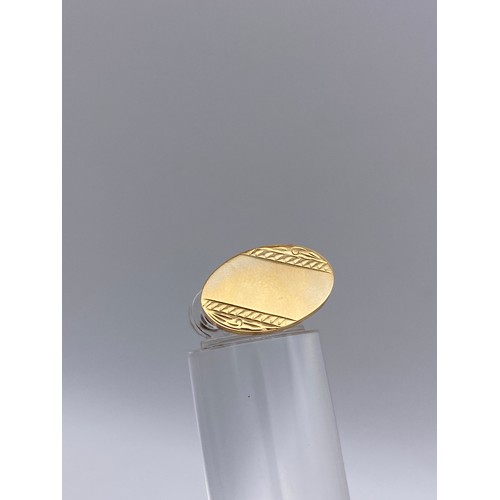 505 - PAIR OF 9CT GOLD OVAL CUFF LINKS 9.3G APPROX