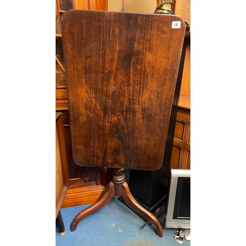 136 - REGENCY SQUARE TILT TOP TRIPOD WINE TABLE