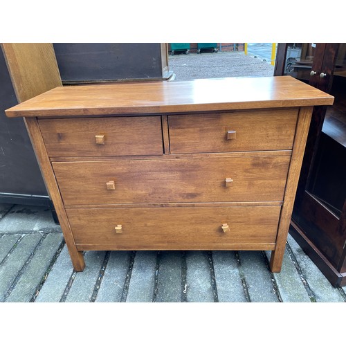 160 - QUALITY EASTERN HARDWOOD CHEST OF THREE DRAWERS