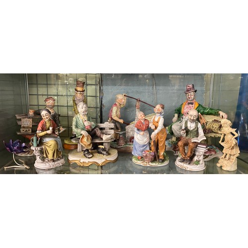 234 - SHELF OF CAPODIMONTE STYLE FIGURES