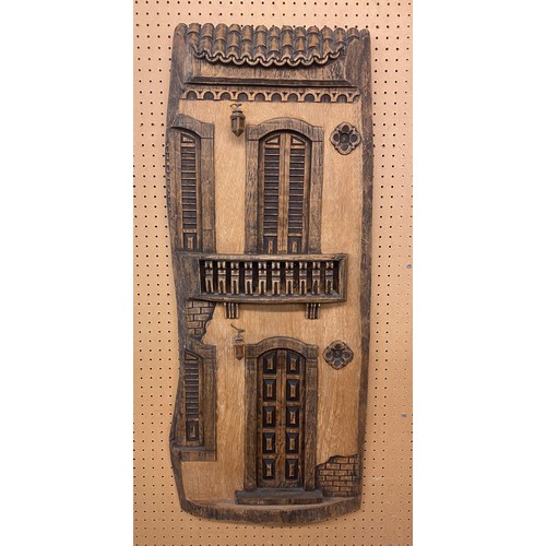 4 - CARVED 3D BRAZILIAN BALCONY PANEL DATED 1977 97CM H