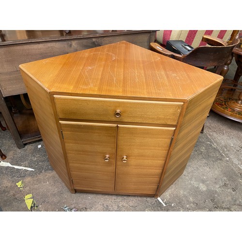 153 - TEAK LOW CORNER CABINET