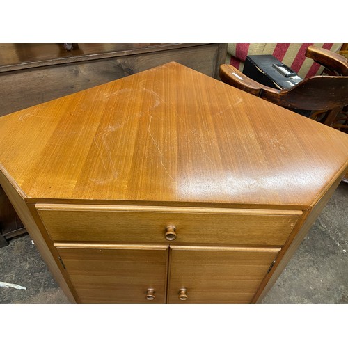 153 - TEAK LOW CORNER CABINET