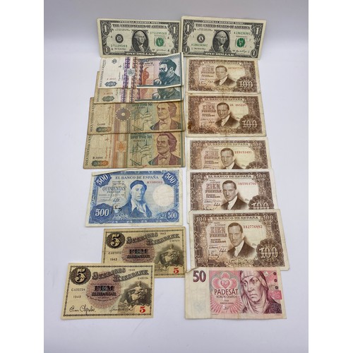 455 - WORLD BANK NOTES INCLUDING SPANISH, AMERICAN, ROMANIAN