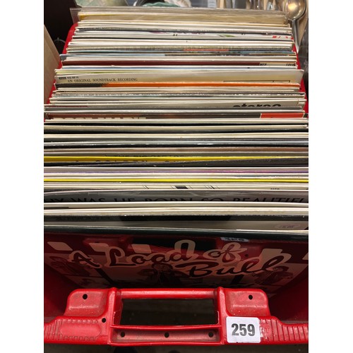 259 - CRATE OF VINYL LPS - THE SHOWS, CLASSICAL, RUGBY SONGS, AND MORE ETC