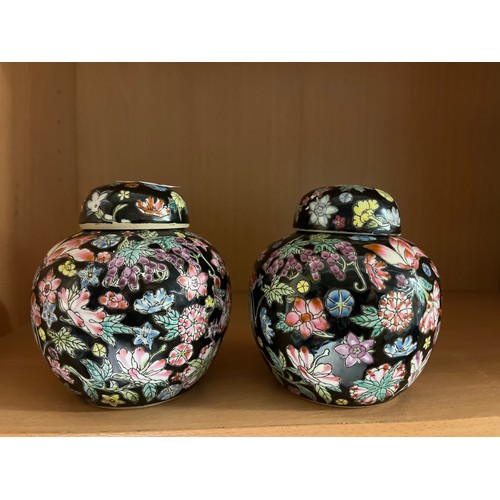 251 - PAIR OF SMALL ORIENTAL TEMPLE JARS