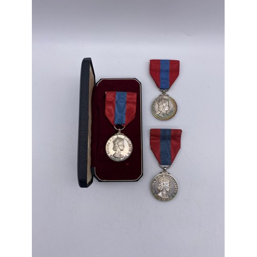 383 - BOXED QUEEN ELIZABETH II SERVICE MEDAL AND RIBBONS