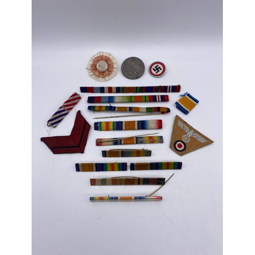 391 - BAG OF UNIFORM MEDAL BARS AND PATCH