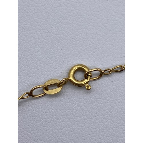 450 - 18CT RICORDO DEL BATTESIMO PENDANT ON 18CT GOLD TRACE CHAIN 50CM APPROX 4.2G