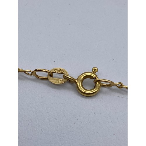 450 - 18CT RICORDO DEL BATTESIMO PENDANT ON 18CT GOLD TRACE CHAIN 50CM APPROX 4.2G