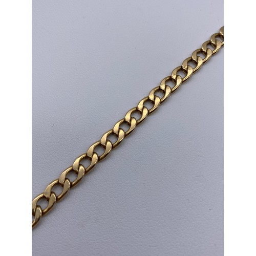 452 - 9CT GOLD FLAT CURB LINK BRACEET WITH LOBSTER CLAW FASTENER 18CM LONG 3.6G APPROX