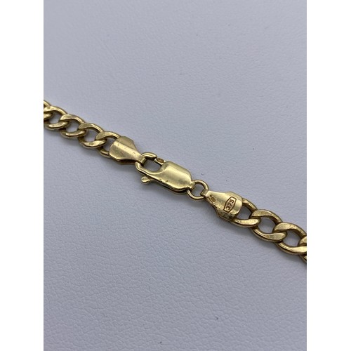 448 - 9CT GOLD FLAT CURB LINK CHAIN WITH LOBSTER FASTENER 46CM LONG 6.8G APPROX