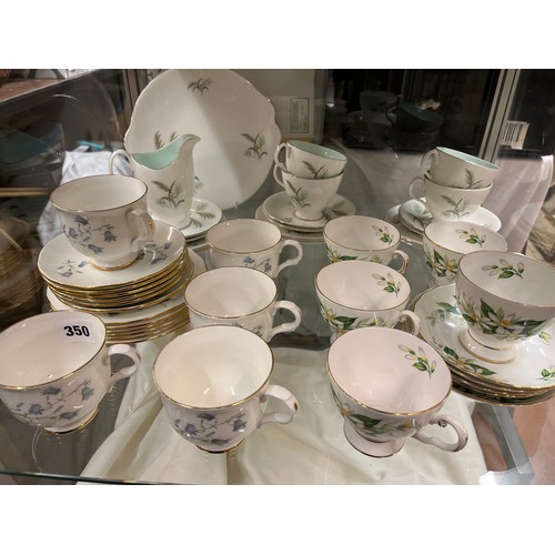 350 - ROYAL ALBERT BONE CHINA FESTIVAL TEASET, ROYAL TUSCAN BRIDAL FLOWER, AND SADLER WELLINGTON TEAWARES