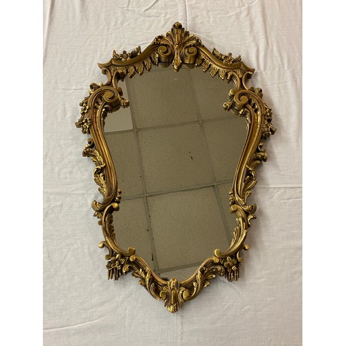 506 - GILT EFFECT ROCOCO FRAMED MIRROR