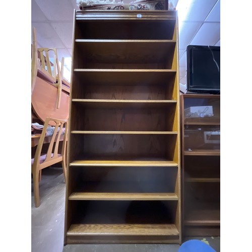 26 - 6FT OAK OPEN BOOKCASE