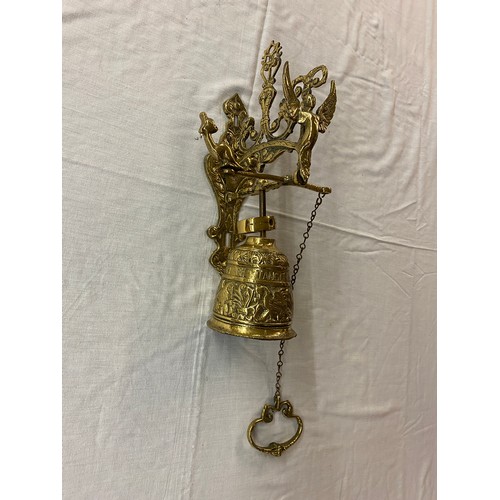 484 - REPRODUCTION BRASS ANGEL HANGING BELL